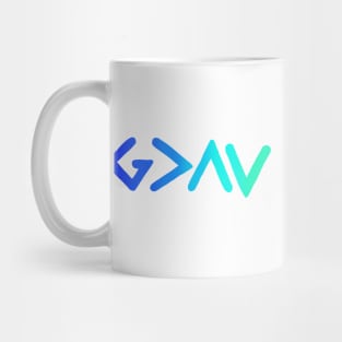 God is Greater Blue Ombre Mug